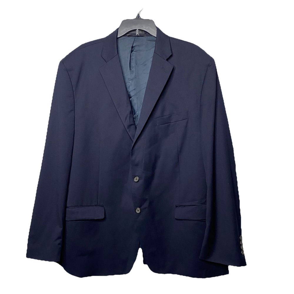 Lauren Ralph Lauren Navy Blue Blazer Men's 50R 100% Wool Two Button Suit Jacket‎